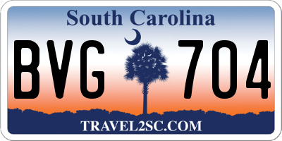 SC license plate BVG704