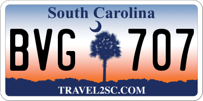 SC license plate BVG707