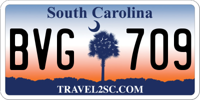SC license plate BVG709