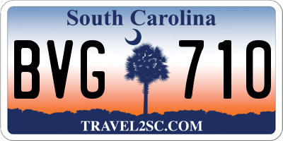 SC license plate BVG710