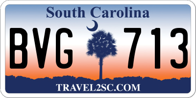 SC license plate BVG713