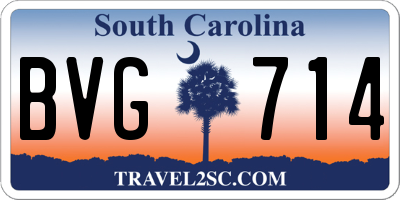 SC license plate BVG714