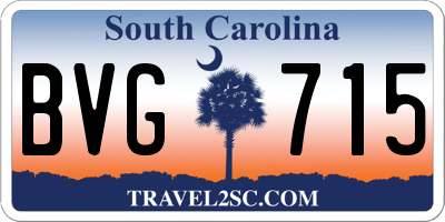 SC license plate BVG715