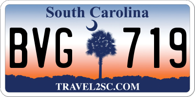 SC license plate BVG719