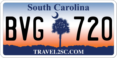 SC license plate BVG720