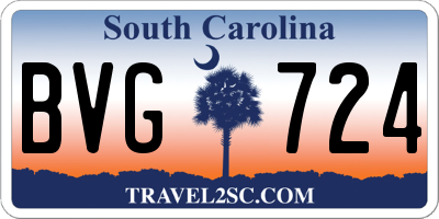 SC license plate BVG724