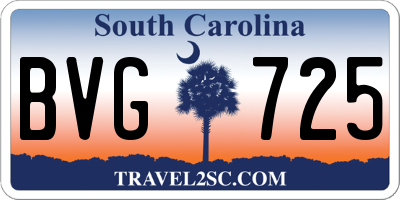 SC license plate BVG725
