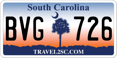 SC license plate BVG726