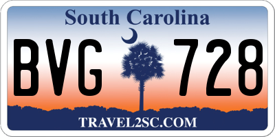 SC license plate BVG728