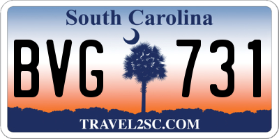 SC license plate BVG731