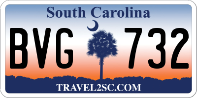 SC license plate BVG732