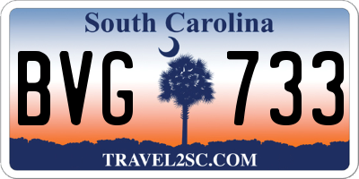 SC license plate BVG733