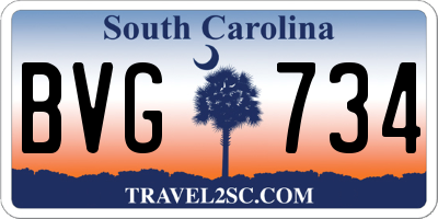 SC license plate BVG734