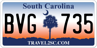 SC license plate BVG735