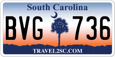 SC license plate BVG736