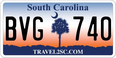 SC license plate BVG740
