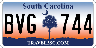 SC license plate BVG744