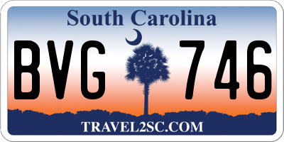 SC license plate BVG746
