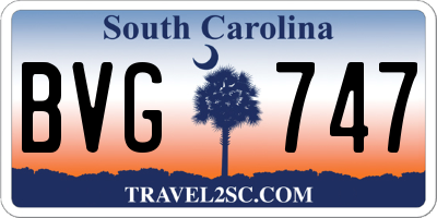 SC license plate BVG747