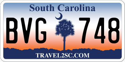 SC license plate BVG748