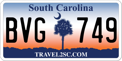 SC license plate BVG749