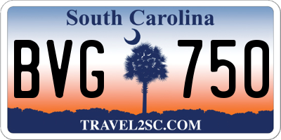 SC license plate BVG750