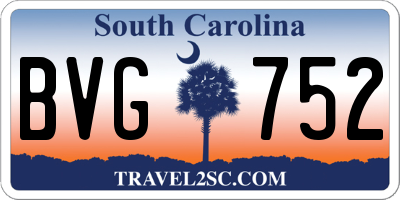 SC license plate BVG752