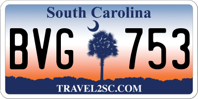SC license plate BVG753