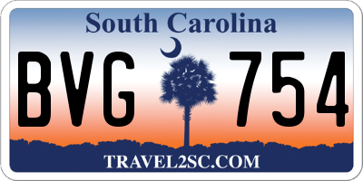 SC license plate BVG754