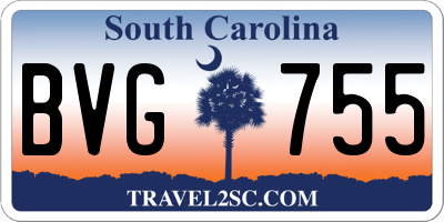 SC license plate BVG755