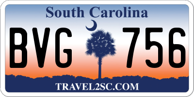 SC license plate BVG756