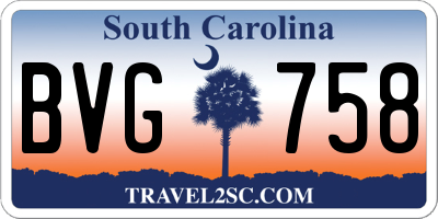 SC license plate BVG758