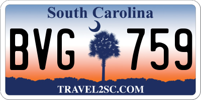 SC license plate BVG759
