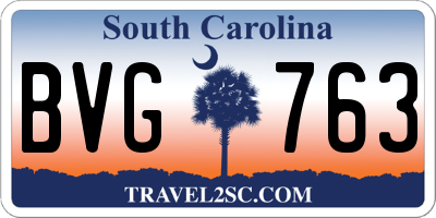 SC license plate BVG763