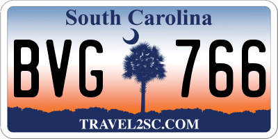 SC license plate BVG766