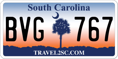 SC license plate BVG767