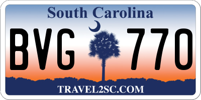 SC license plate BVG770