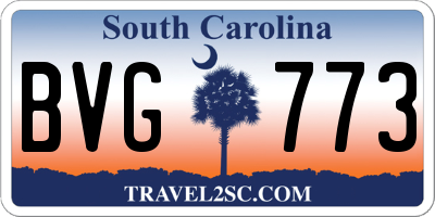 SC license plate BVG773