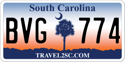SC license plate BVG774