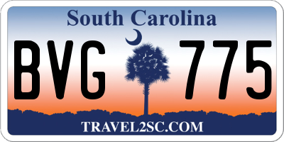 SC license plate BVG775