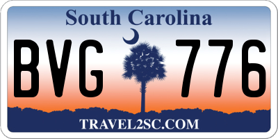 SC license plate BVG776