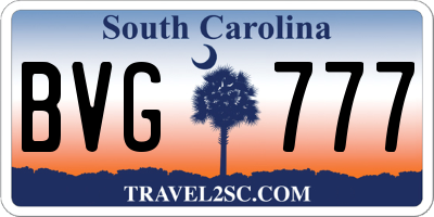SC license plate BVG777