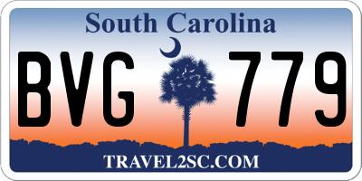 SC license plate BVG779