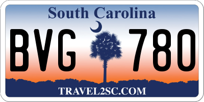 SC license plate BVG780