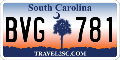 SC license plate BVG781