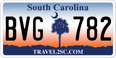 SC license plate BVG782