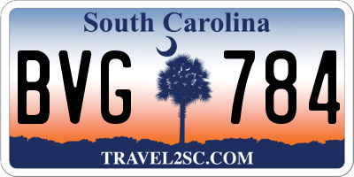 SC license plate BVG784