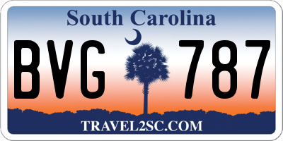 SC license plate BVG787