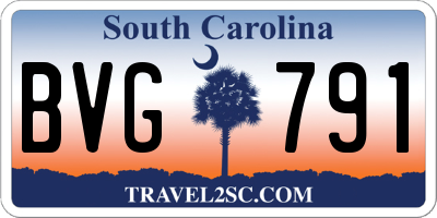 SC license plate BVG791