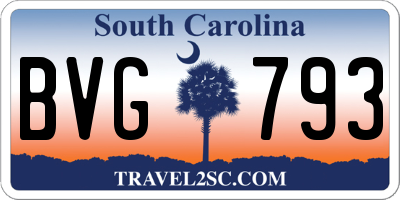 SC license plate BVG793